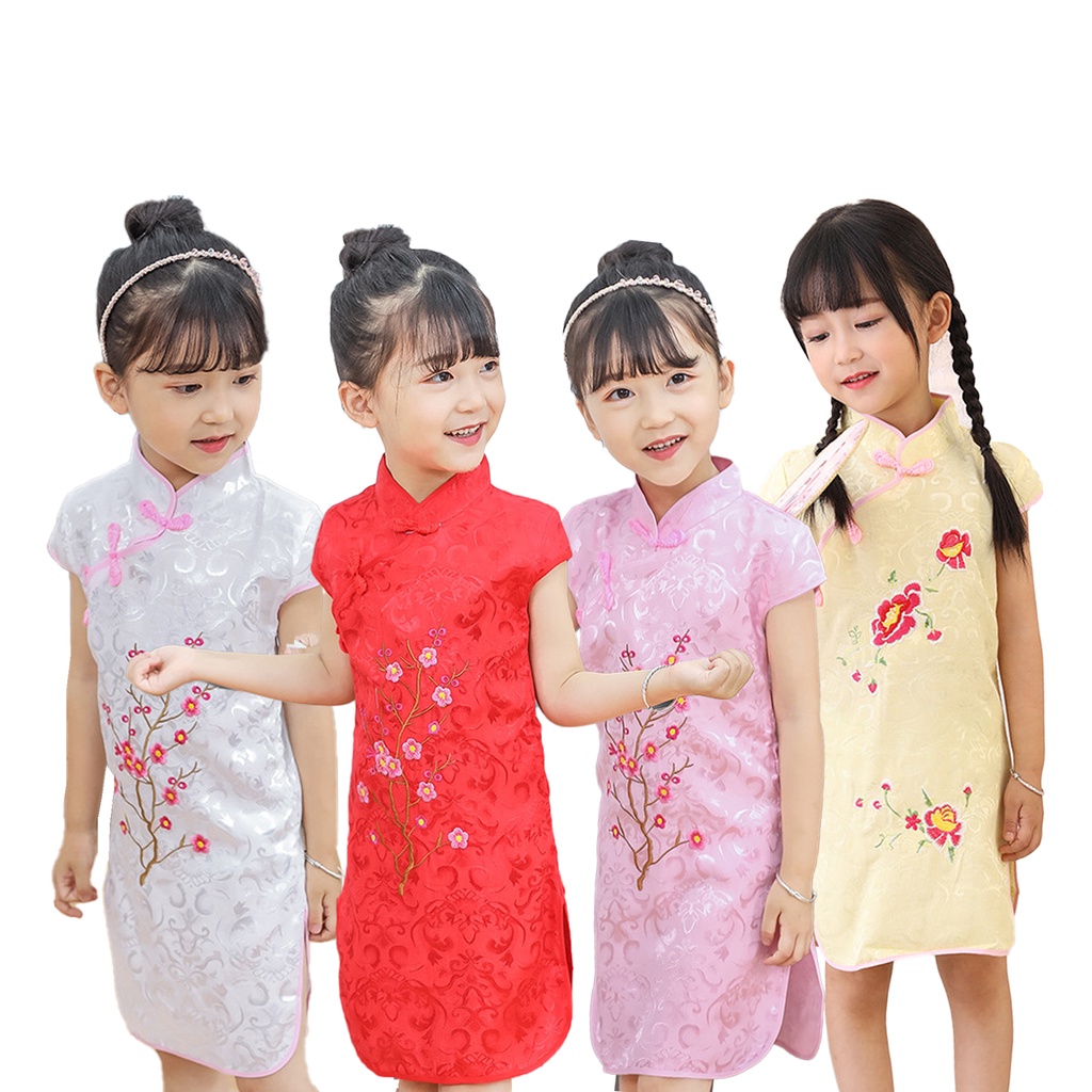 Kids Girl Dress Style Cheongsam Skirt Baju Pakaian Perayaan Budak KD ...