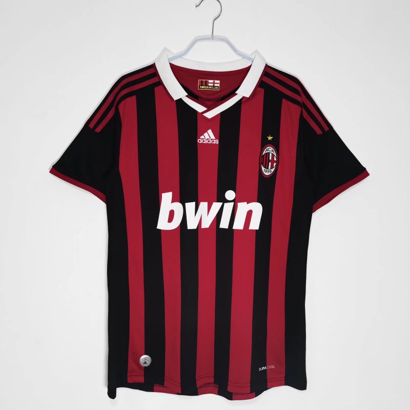 2009/10 AC Milan home retro jersey S-XXL short sleeve casual jersey sports soccer jersey AAA