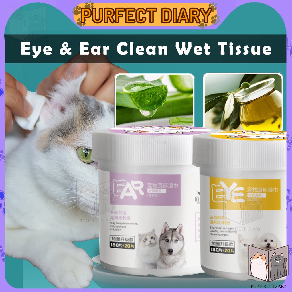 Pet Wet Wipes Dogs Cats 200PCS Eye Tear Stain Remover Cleaning Wet ...