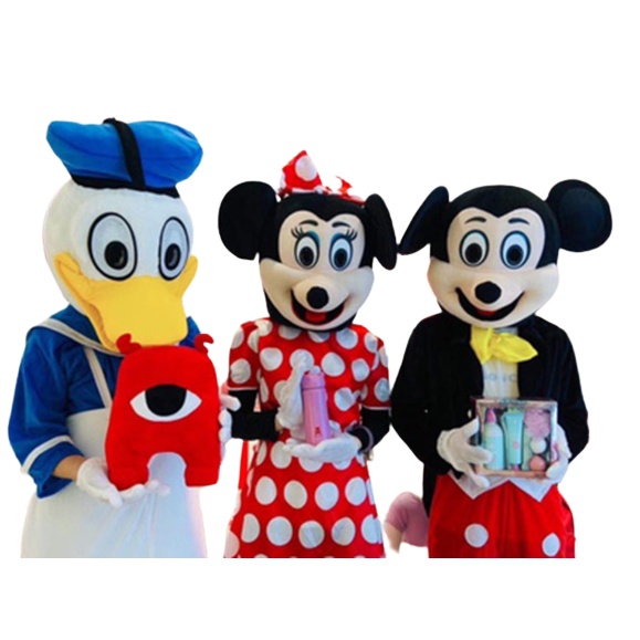Ready stock Mickey MASCOT and MINNIE MOUSE COSTUME MASKOT KOSTUM