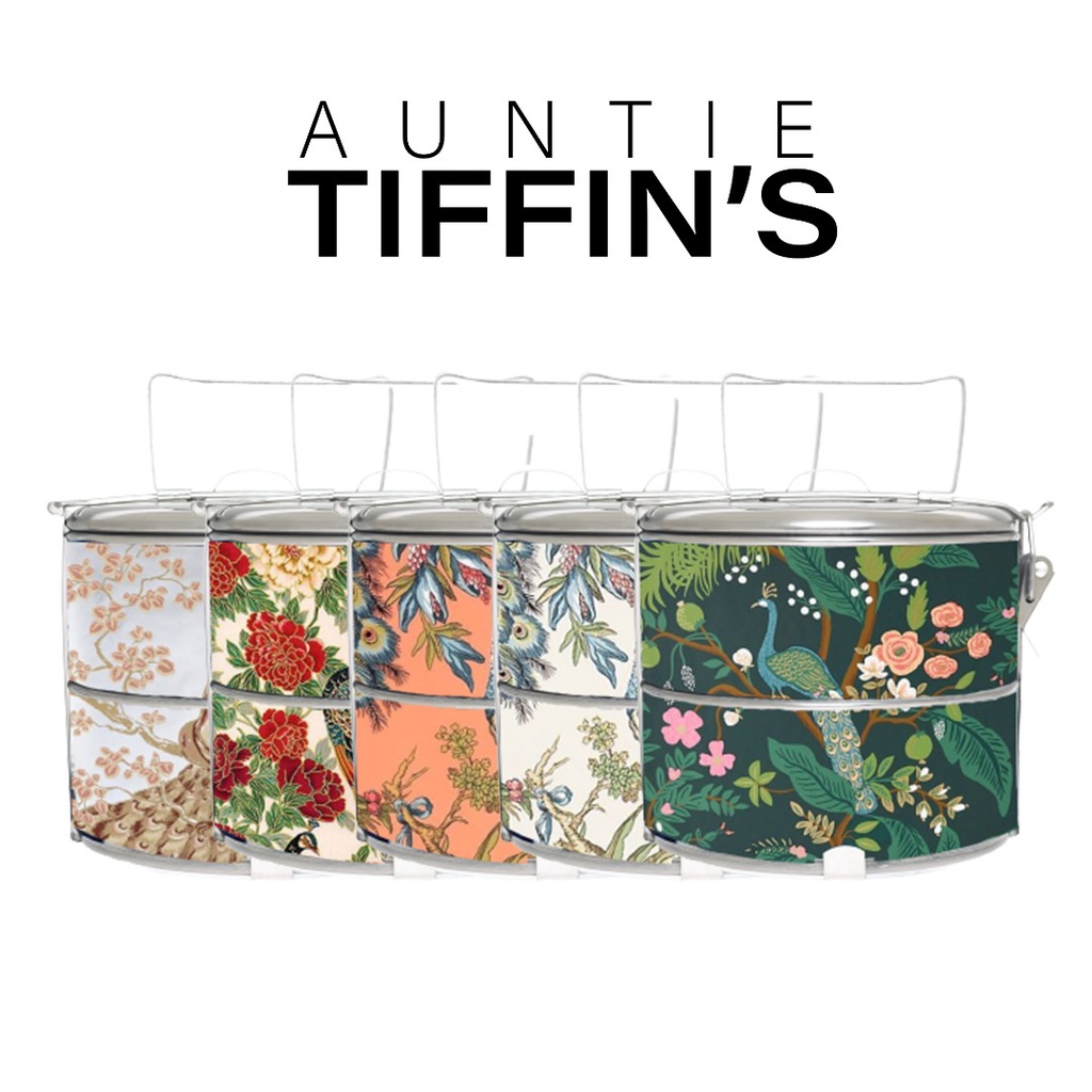 Tiffin Carrier 2 Tiers - Peacock Minimalist (pre-Order)