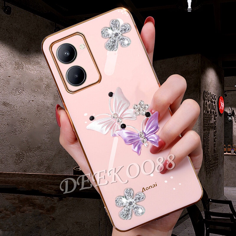 Phone Case Realme 10 4G 5G Pro+ Pro Plus 2023 New Pink Cute Pretty Smartphone Casing Two Flying Butterfly Decorated All-Pack Protection Back Cover Realme10Pro Realme10 10Pro+