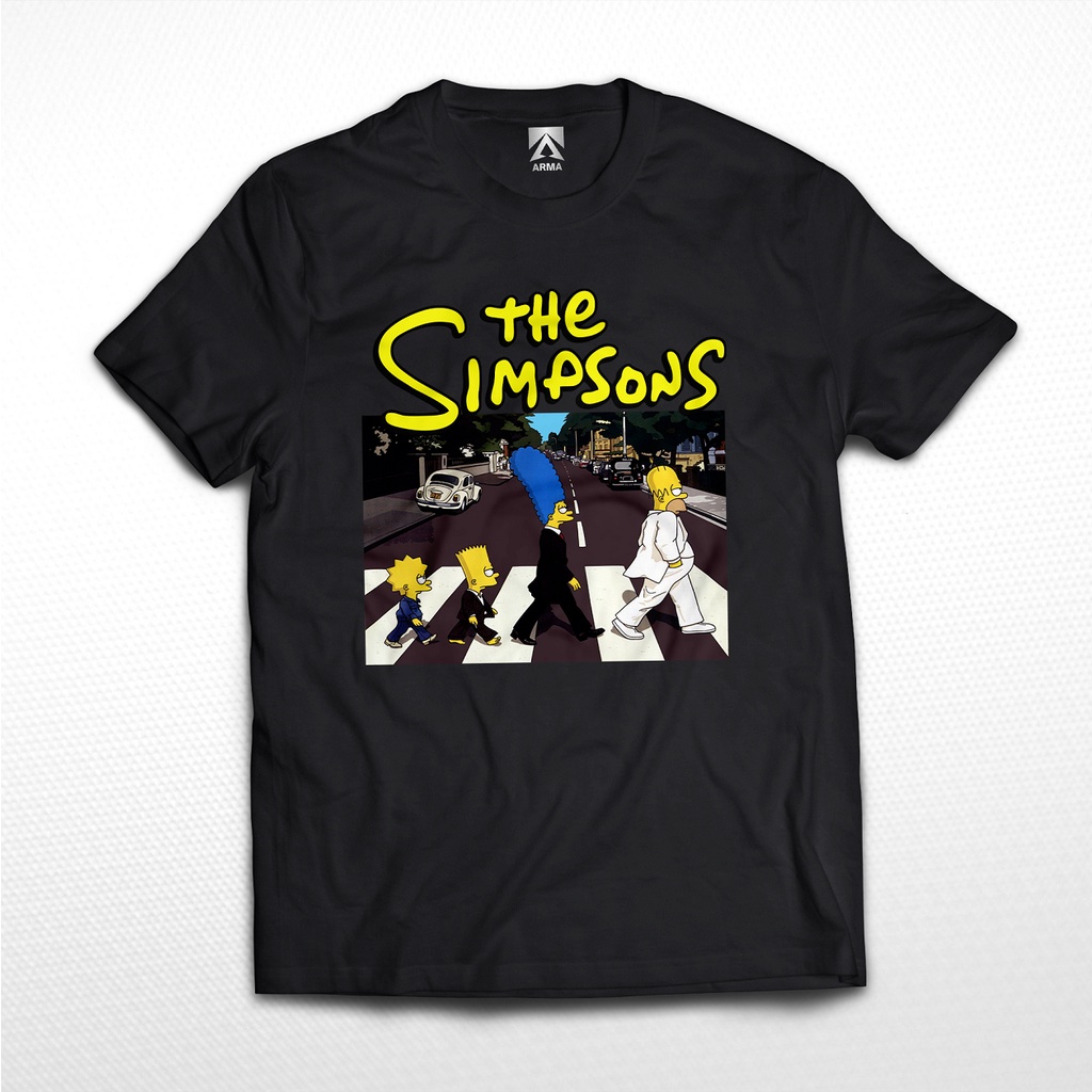 Kaos BAND the BEATLES x SIMPSONS Flabby Road/tshirt Music rock the simpson indie baju distro unisex KAOS BAND VINTAGE Classic