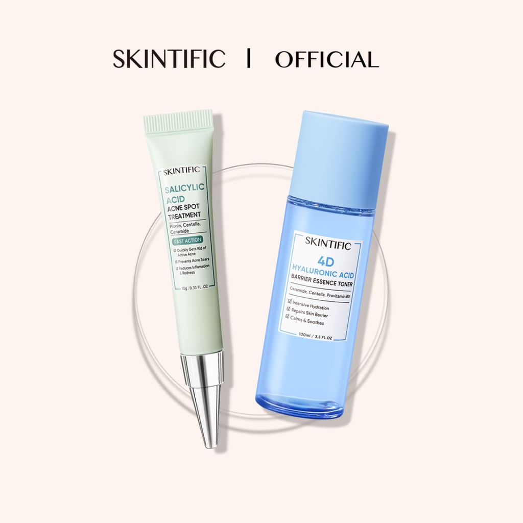 SKINTIFIC Salicylic Acid Acne Spot Treatment (10g) + SKINTIFIC 4D Hyaluronic Acid Barrier