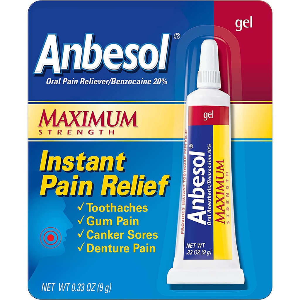 Anbesol Gel Maximum Strength Instant Oral Pain Relief for Toothaches
