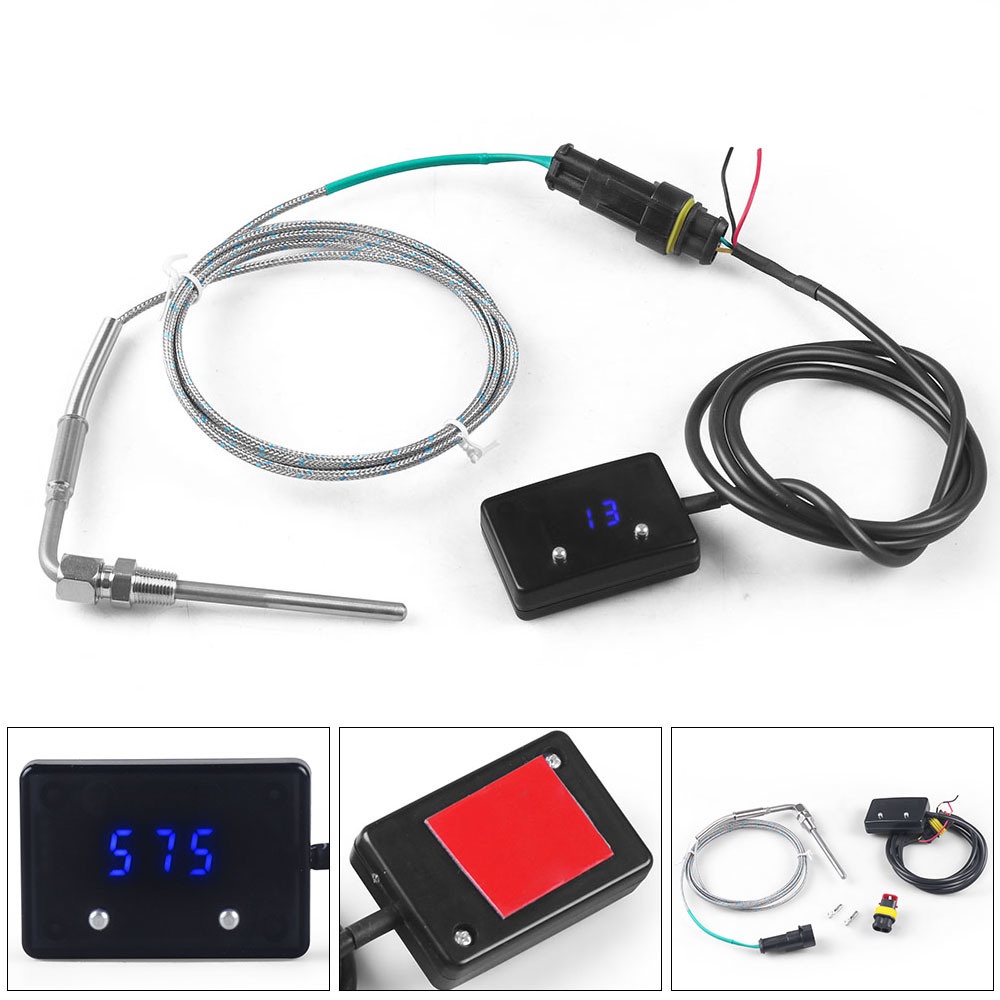 Car Exhaust Temp Gauge Exhaust Gas Meter Digital With Sensor EXT
