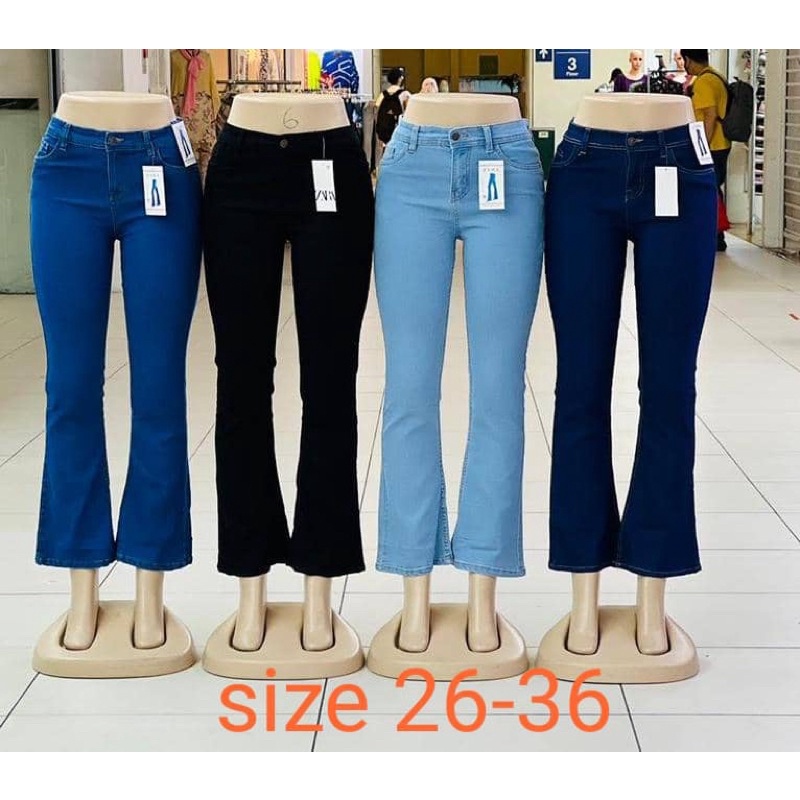 bootcut jeans strechable | Shopee Malaysia