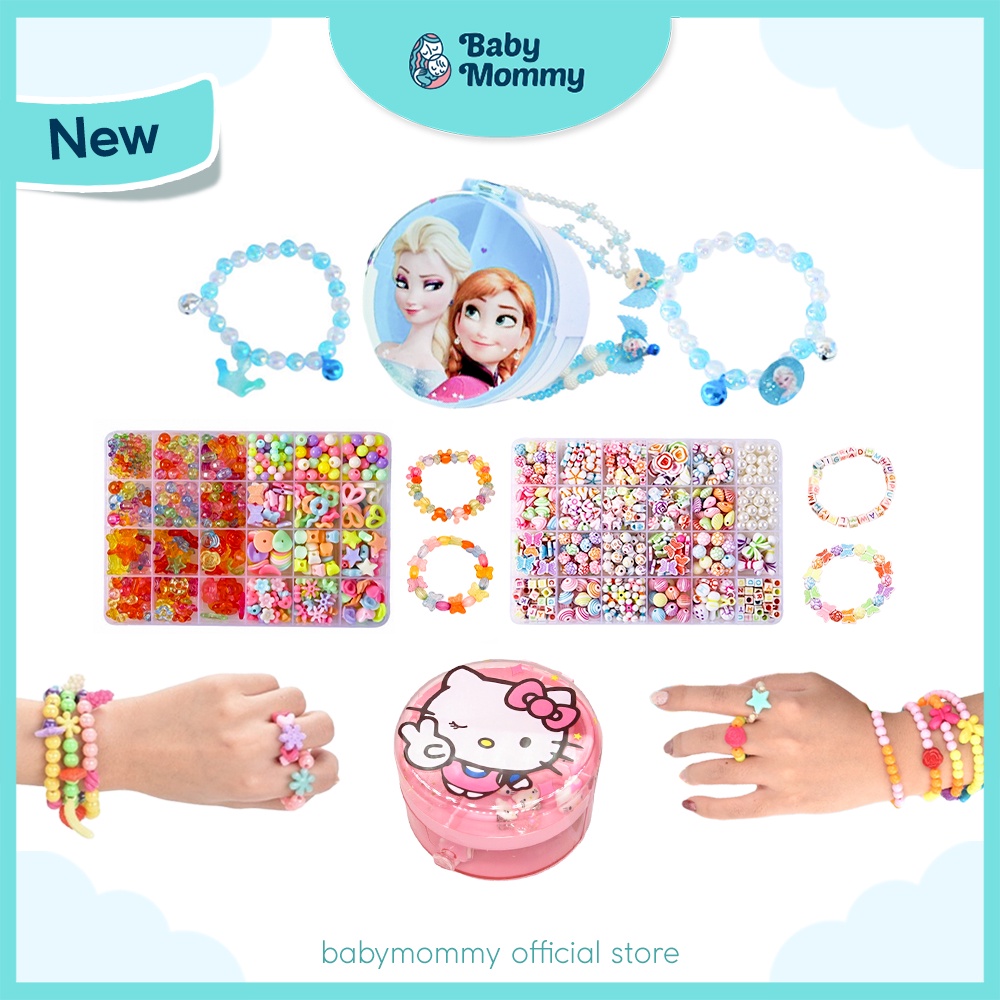 DIY Handmade Jewelry Box Necklace Children Bracelet Bead Accessories Kit Set 24 Grids/Frozen/Kitty/Mermaid Christmas