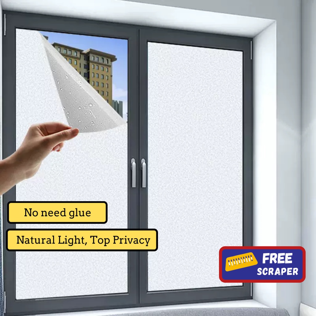 45cm/50cm/60cm/90cm/120cm x 120cm Privacy Window Film Tinted Tingkap Rumah Cermin Window Sticker Frosted Glass Sticker