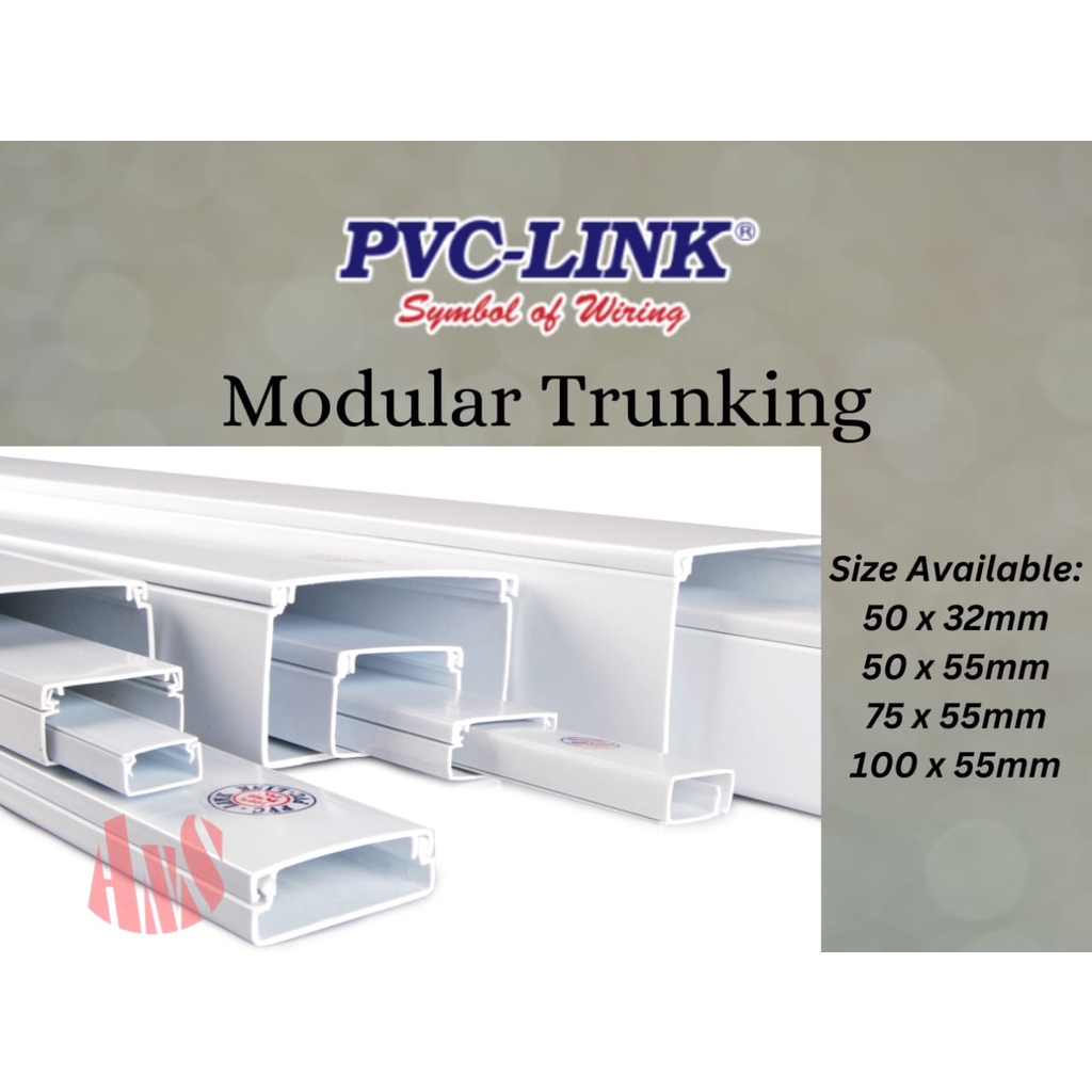 Pvc Link Pvc Modular Trunking Casing WHITE 1.83MTR 6FTS 2x1 2x2 3x2 4x2