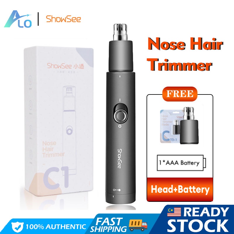 Xiaomi ShowSee Electric Nose Hair Trimmer C1 Portable Trimmer Shaver Removable Double-edged 360° Rotating Cutter Head 小米