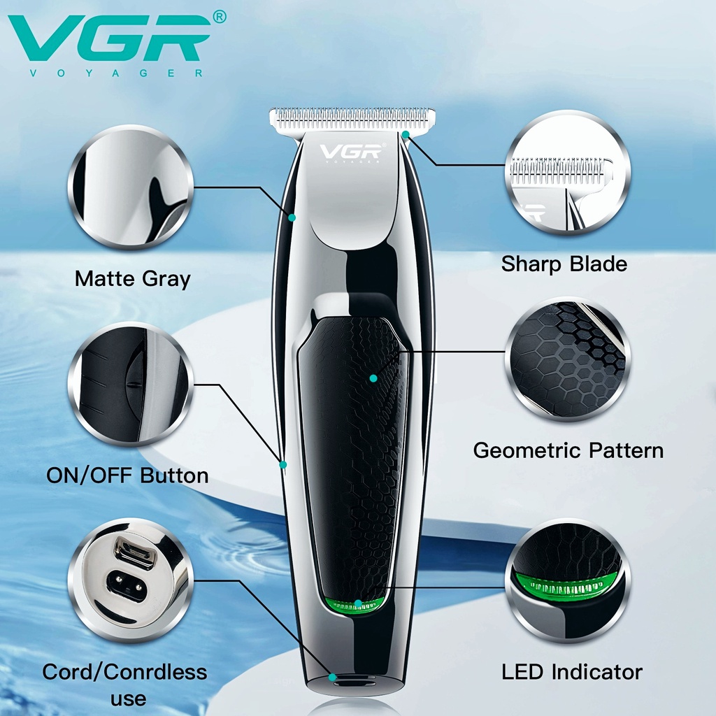 VGR Hair Cutting Machine Electric Hair Cutting Machine Professional Bald Barber Hair Cutting Machine USB Charging Hair Trimmer For Men V-030