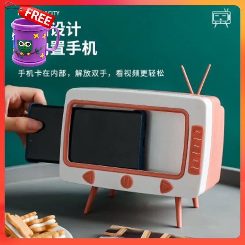FREE GIFT 2in1 Tissue Box Office Desk Box Creative TV Appearance with