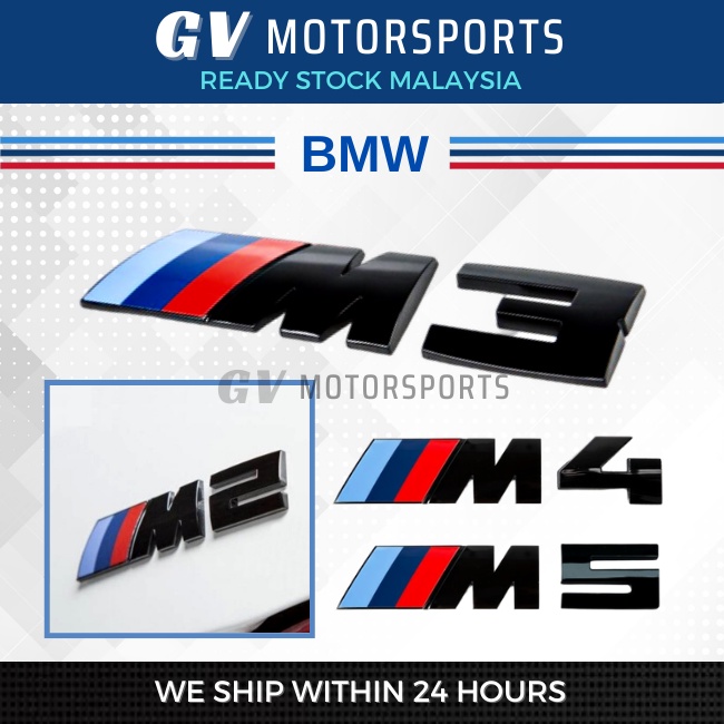 READY STOCK BMW M3 M5 M2 M4 Logo Emblem sticker F10 F30 F32 G20 G30 X1 X3 X5 X6 Front Rear Car Accessories