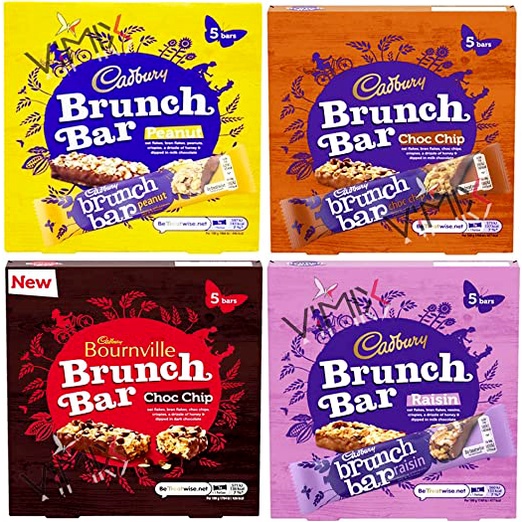 Cadbury Brunch Bar Chocolate Chip/Peanut Butter/Bournville Choc Chip
