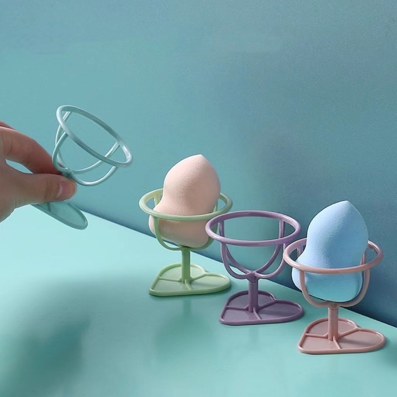 1Pc Portable Beauty Sponge Stand Storage Case/Empty Cosmetic Egg Shaped Holder/Transparent Puffs Drying Box