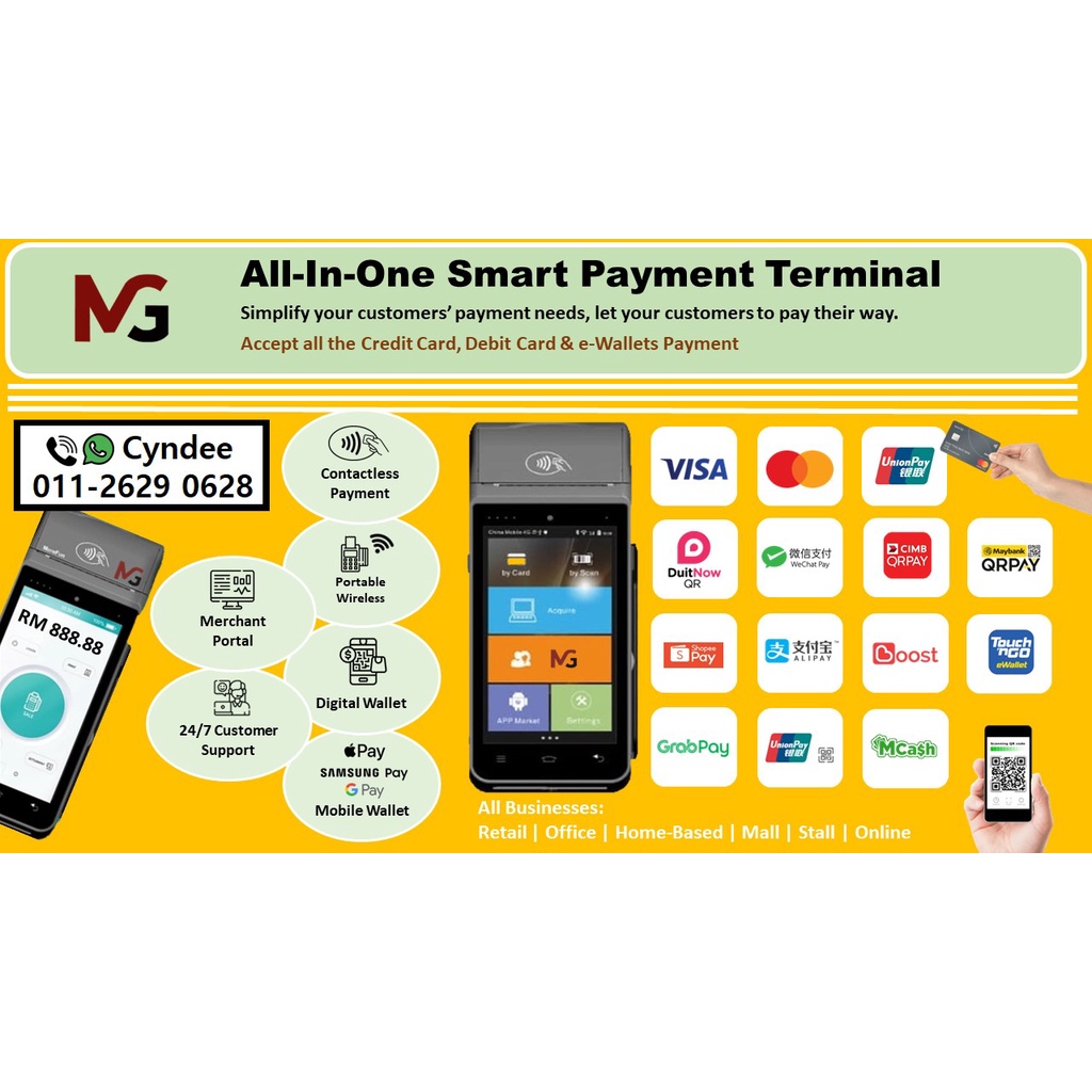 Merchant Payment Terminals that are able to accept Apple Pay, Google Pay, Samsung Pay (Wireless / Contactless)