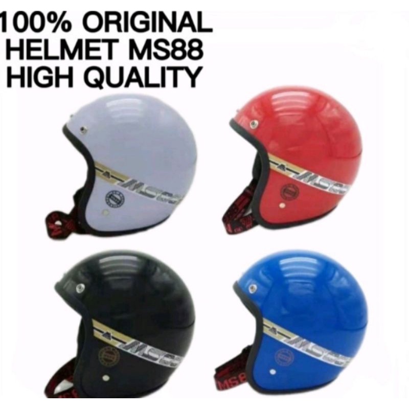 Viral ORIGINAL HELMET MS88 RED BLUE WHITE BLACK VISOR BOGO BIKKO SIRIM MOTOR MOTORCYCLE MS 88 Ns KELEDAR TOPI Biru ex5