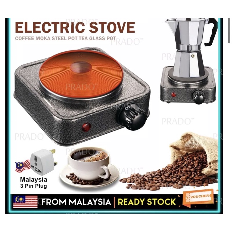 Malaysia 500W Coffee Cooker Electric Stove Heat Adjustable Electric Hot Cooking Plate for Coffee Moka Steel Pot Tea