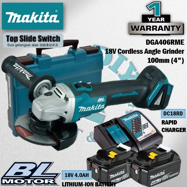 MAKITA DGA406RME / DGA406RFE/ DGA406Z 18V Cordless Angle Grinder 100MM
