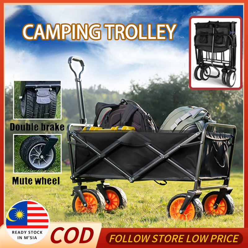 【WARRANTY】Outdoor Wagon Trolley Camping Trolley foldable Cart Tool truck portable shopping trolley