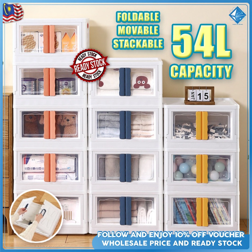 Wholesaler Two Open Door Storage Box Foldable Stackable Rack