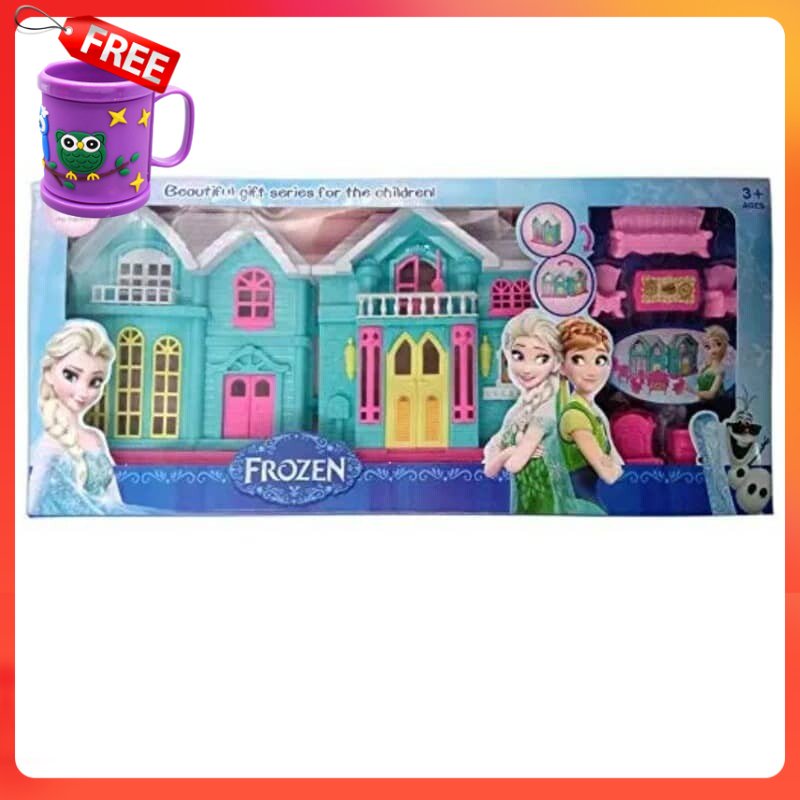 FREE GIFT Beautiful Frozen Dollhouse Gift Set for Children Including Bed and Furnitures Frozen Toys Beauty