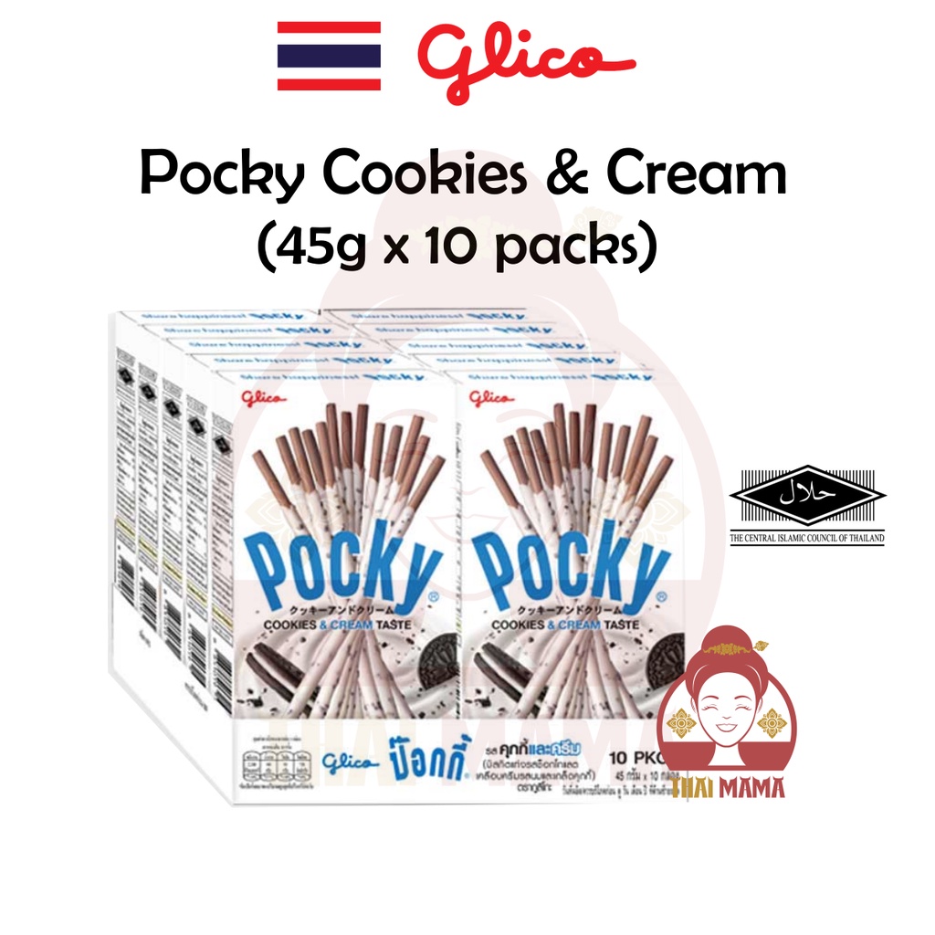Glico Pocky Cookies And Cream 45g X 10 Packs [halal] Shopee Malaysia
