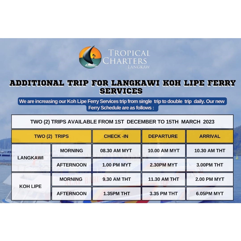 LANGKAWI FERRY TICKET LGK-KOH LIPE-LGK(1 way Ticket)