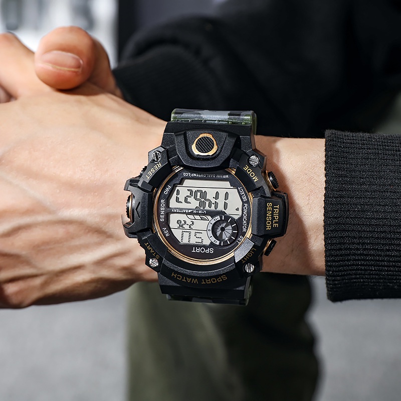 [[ HADIAH PERCUMA Jam Tangan Lelaki Sukan Fesyen Baharu 2022 Jam Tangan Digital Kalis Air pelbagai fungsi Jam tangan k