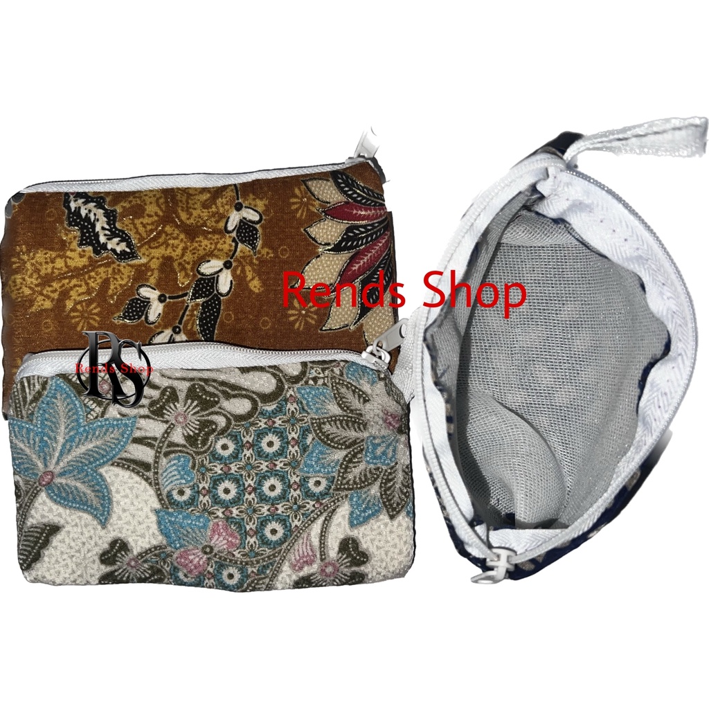 Souvenir (Content 100) Coin Wallet Pouch Batik Size 14cmx9.5cm Indonesian Batik Wedding Souvenir