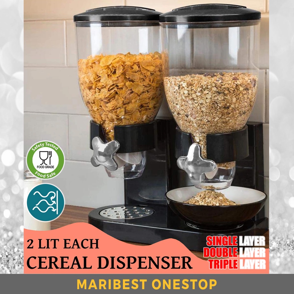 Cylinder Cereal Dispenser Dry Food Storage Tower Cereal Jarsl Rice Dispenser Food Storage Container Bekas Makanan