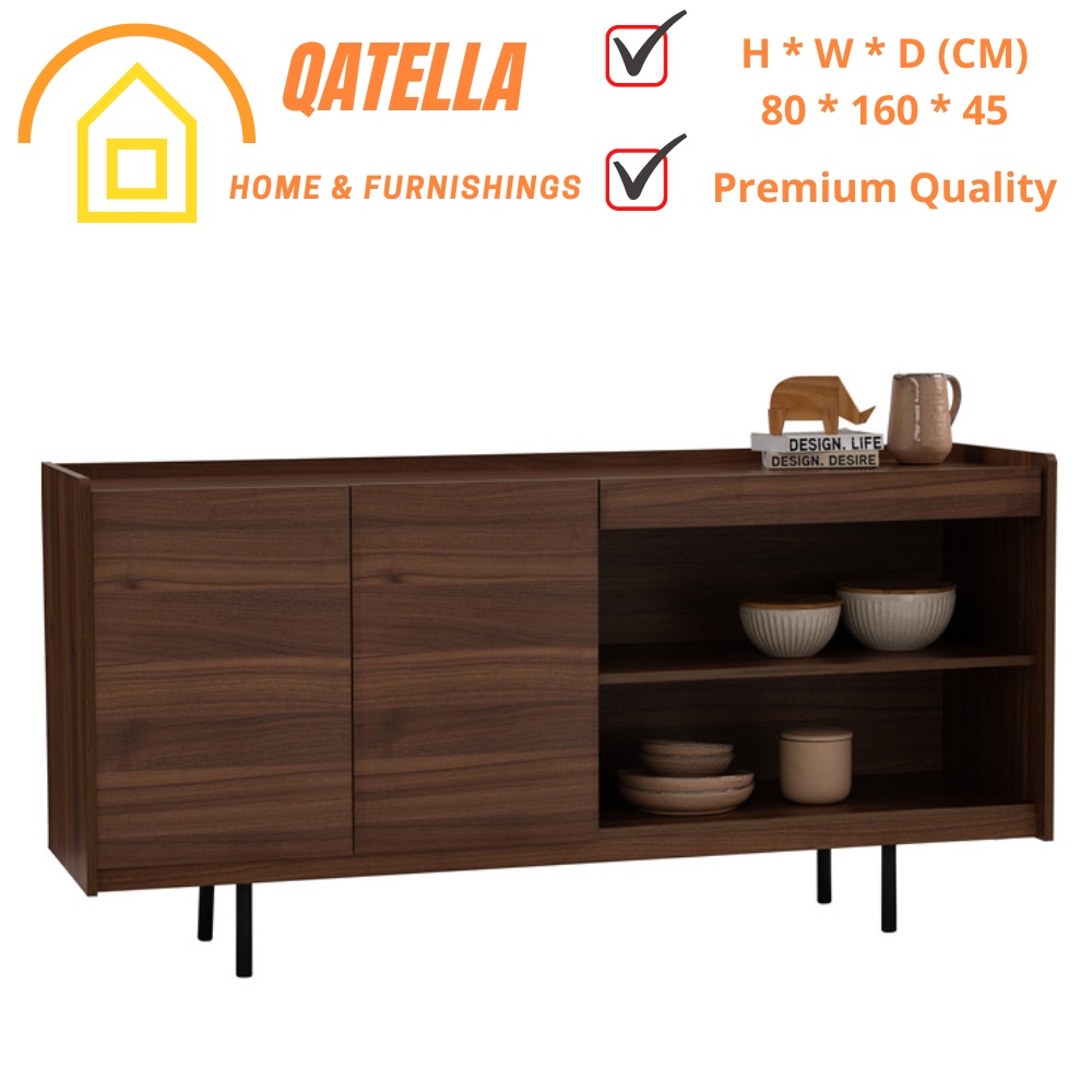 Qatella DENVER 1.6M Multipurpose Sideboard Storage Box Cupboard
