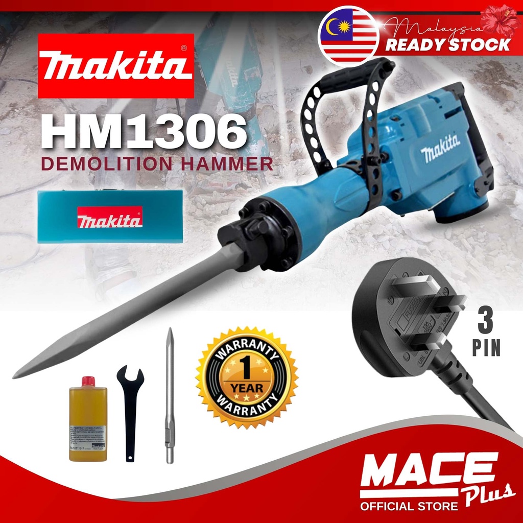 MAKITA ORIGINAL HM1306 Heavy Duty Demolition Hammer Hex Shank Impact