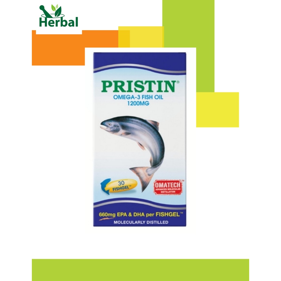 PRISTIN Omega3 Fish Oil (1200mg)30/60 Fish gel Exp06/2024 Shopee