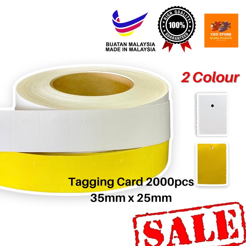 Tag card Price Card ART 2000pcs 35mm x 25mm Tag Label Pakaian Kain Cloth Mark Hanging Tag Tagging Card Roll Price Tag