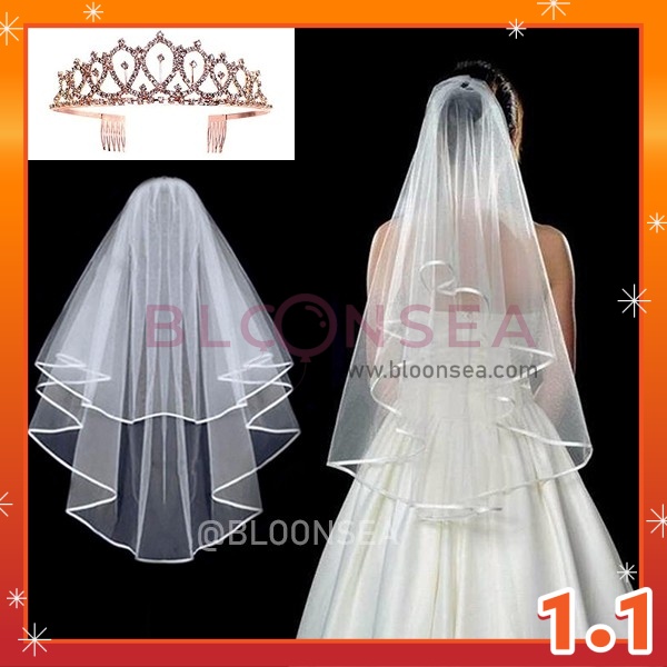 Veil Nikah Crown Tiara Veil Tunang Veil Kahwin Veil Pengantin Bridal ...