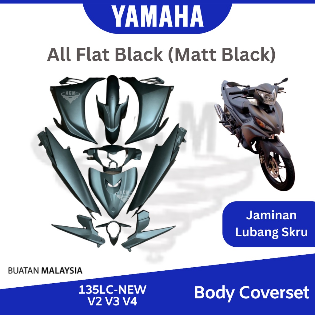 (Matt Black) YAMAHA 135LC New V2 V3 V4 V5 LC Clutch Body Cover Set