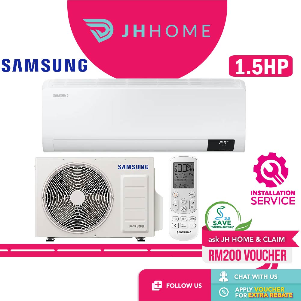 Samsung 1.5HP Snverter Air Conditioner Auto Clean AR13AYHZBWKNME