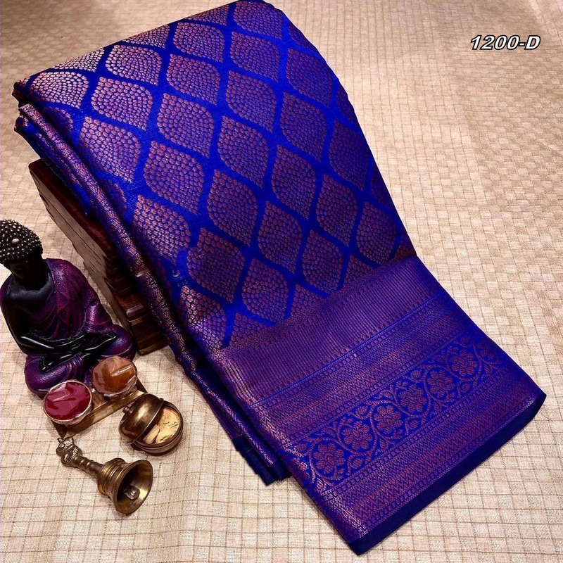 EF-1200-Traditional wear Soft Lichi Silk Saree With Blouse