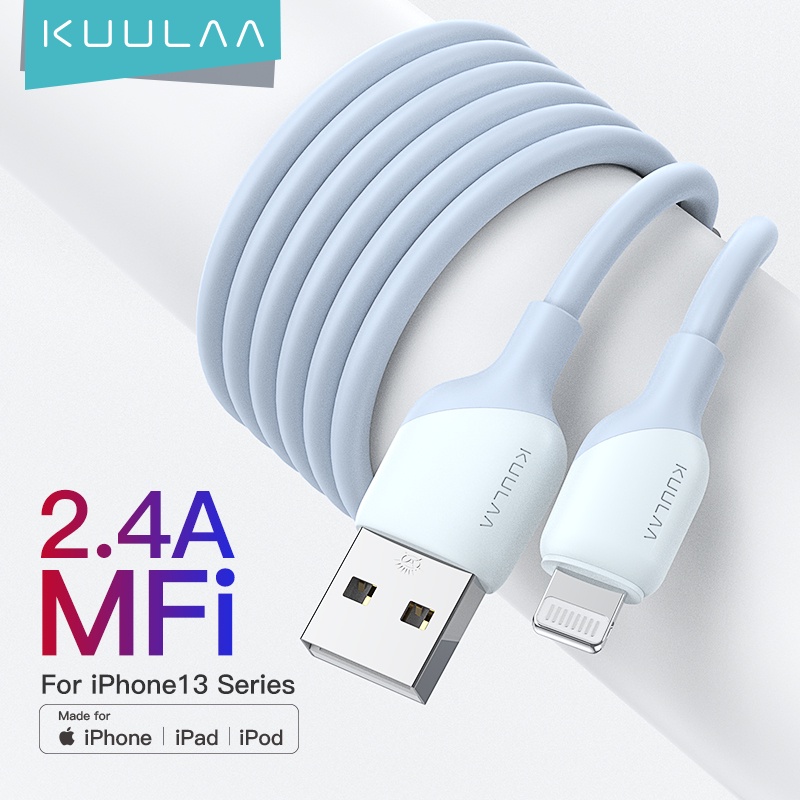 【Apple MFi Certified】【Free Shipping】KUULAA 1 Meter MFi Lightning Cable Cellphone Fast Charging USB Charger Cable For iPhone 13 12 mini 8 7 6 Plus 5 USB Charge Cord Phone Cable