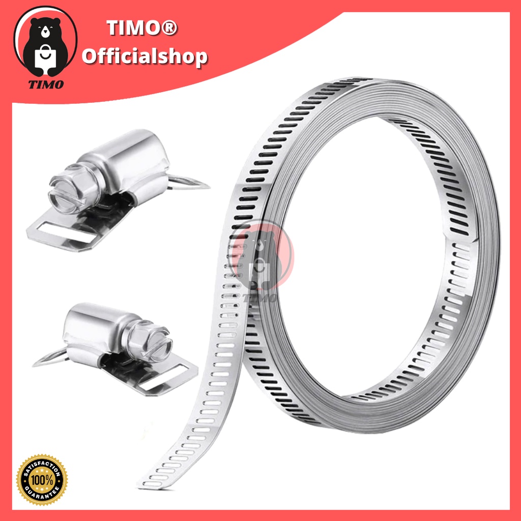 Stainless Steel Worm Clamp Hose Clamp Strap With Fasteners Adjustable