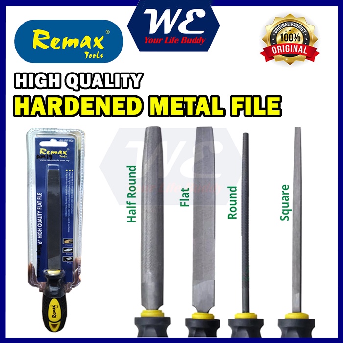 REMAX 6"/ 8” STEEL FILE METAL FILE IRON STEEL (ROUND/HALF ROUND/SQAURE / FLAT FILE) WOODWORKING FILE KIKIR BESI