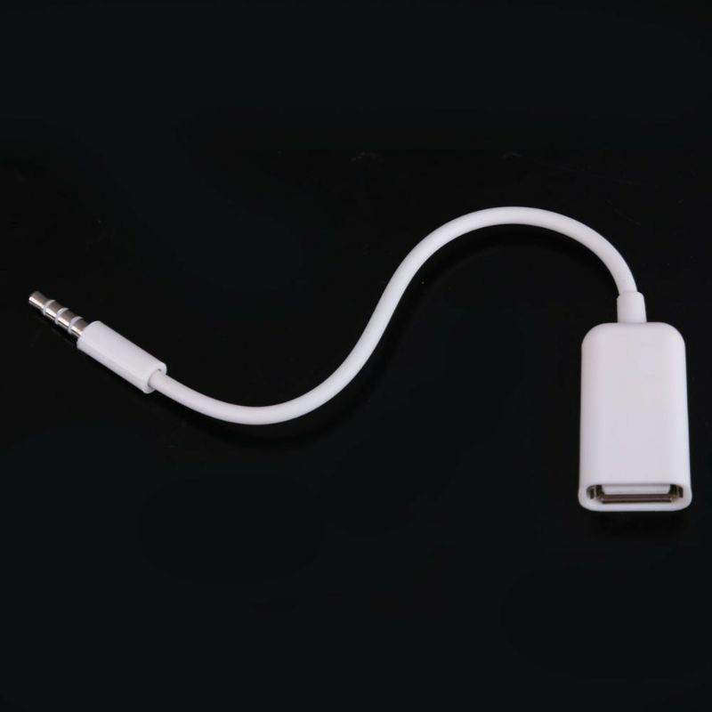 USB Female to AUX 3.5mm Male Jack Plug Audio Converter Adapter Cable