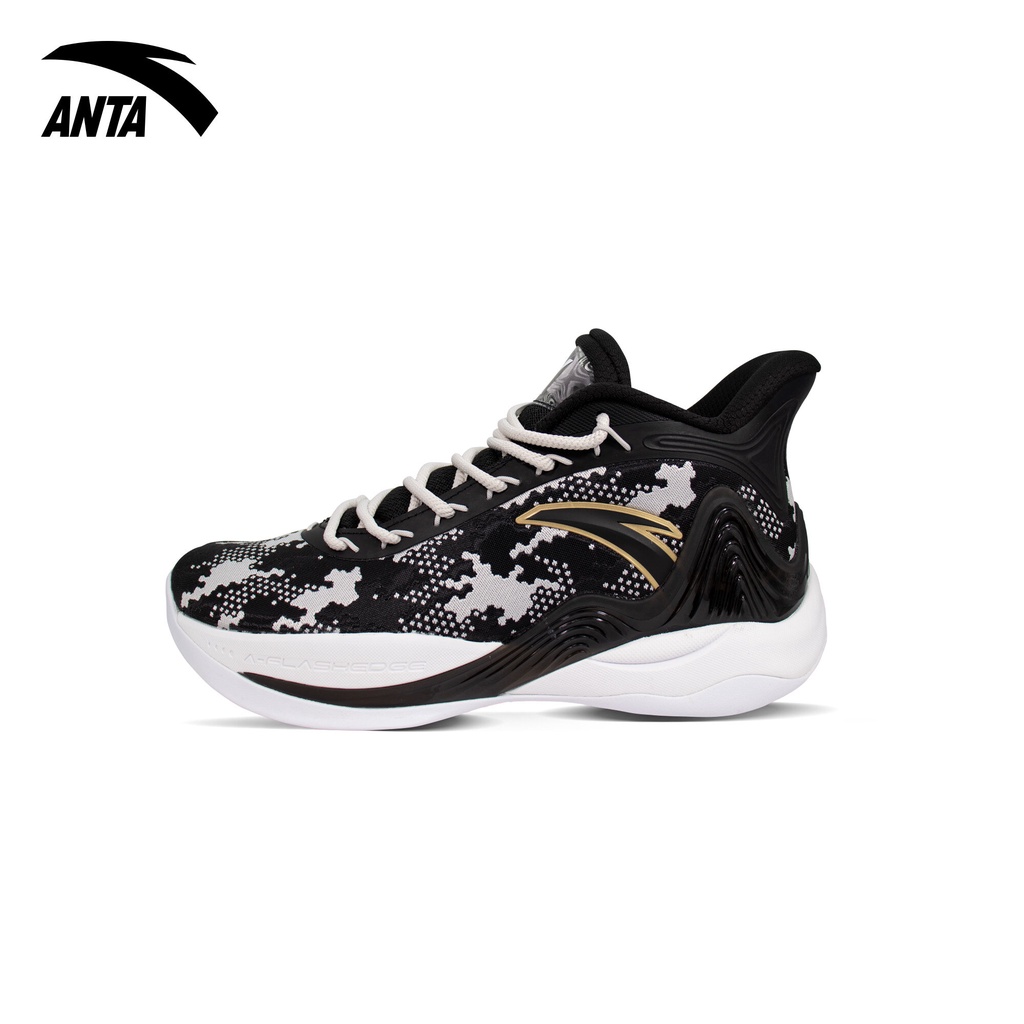 ANTA Men AFlashEgde Mountain 2 MID Basketball ShoesBlack/White/Mist