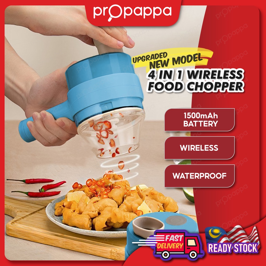 Propappa -🔥Electric Garlic Hand Chopper Food Chopper Multifucional Vegetable Slicer Cutter Blender, Pengisar Sayur