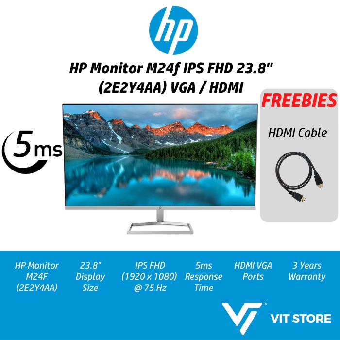 HP M24f 23.8" FHD 75Hz 5ms IPS VA (1920 x 1080 FHD FreeSync Anti Glare