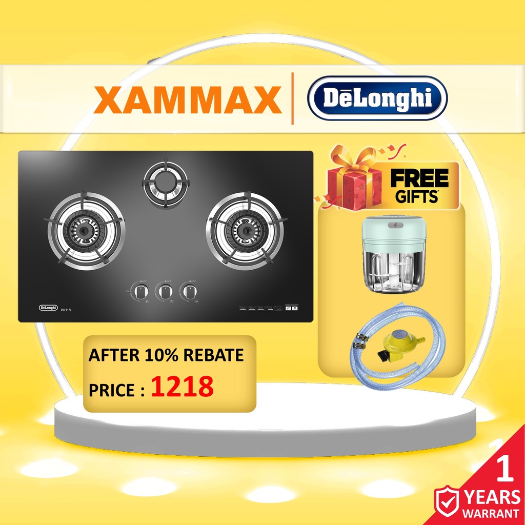 (PM For Surprise) Delonghi DG3173 3 Burners Gas Hob 5.0Kw Flame
