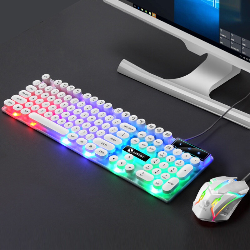[Local Seller] EXTRA GIFT Gaming Keyboard and Mouse Combo Keyboard dan Tetikus LED Colorful Light Gaming