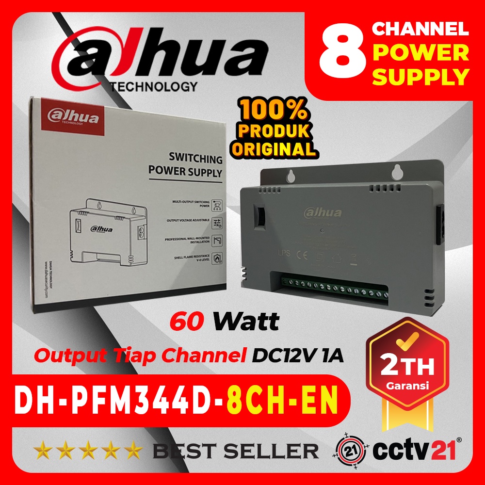 Dahua Adapter PSU Power Supply Switching 8CH 60W DH-PFM344D-8CH-EN